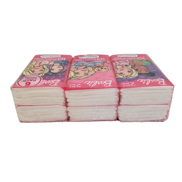 Barbie Tissues SmartCare Pocket Tissues 6 Pack Barbie 2 Ply Tissu… - Picture 4 of 7